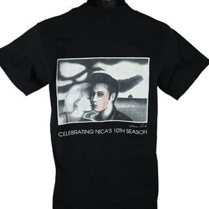 Elvis Presley Blue Moon T Shirt Mens Size Medium Vintage 80s James Pink NICA Art